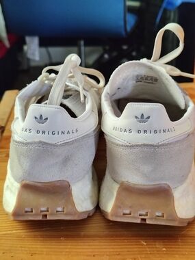 Adidas Originals Kids White & Light Gray Suede Sneakers